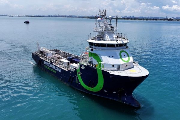 Fortescue ammonia-fuelled demonstrator vessel completes manoeuvring trials